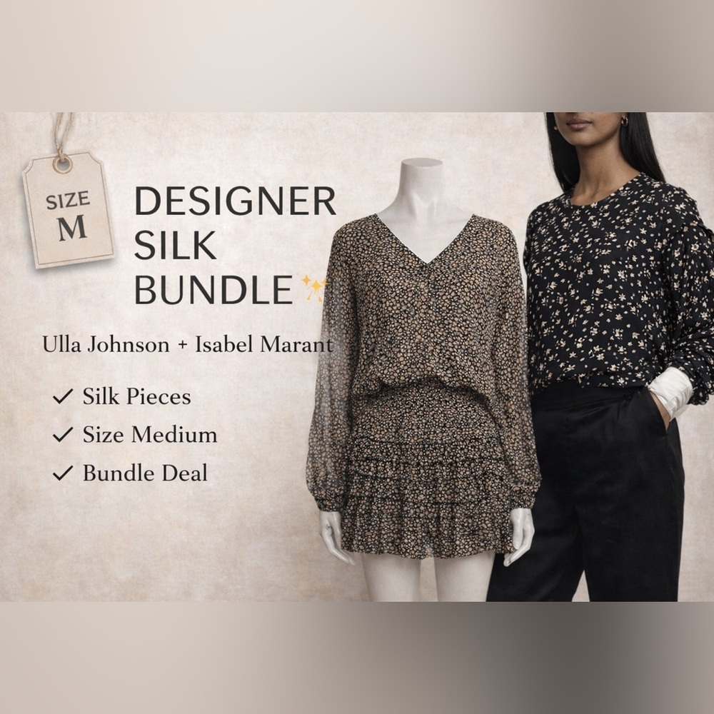 Ulla Johnson + Isabel Marant Silk Bundle ✨ Size M Designer Mini Dress & Blouse